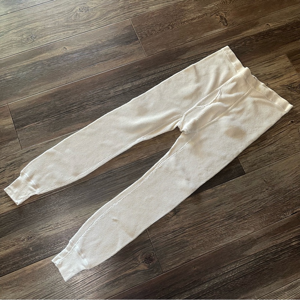 Vintage 70's SAUGATUCK dry goods beige thermal long johns waffle knit pants XL